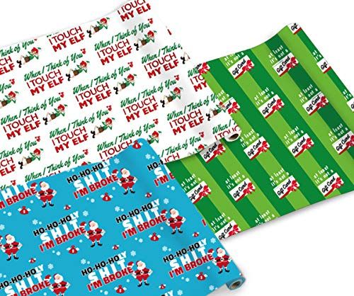 Photo 1 of [Factory Sealed] Snarky Wraps Broke Edition Wrapping Paper - 3 Pack -  Blue