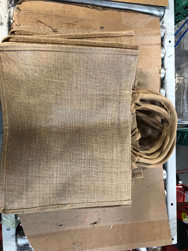 Photo 4 of [Brand New] Small Jute Burlap Tote Bags, [10 Pack], Eco-Friendly 16" x 12"