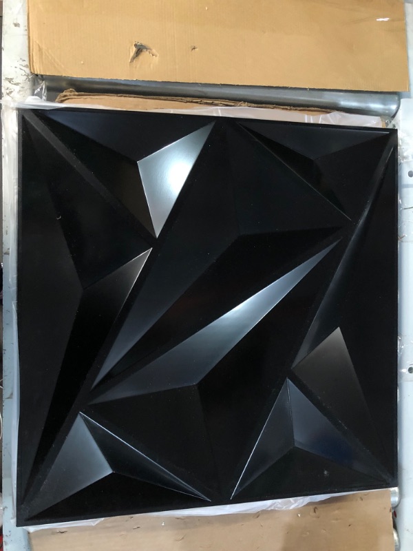 Photo 2 of [Brand New] Art3dwallpanels PVC 3D Wall Panel Diamond for Interior Wall Décor in Black, Pack of 12 