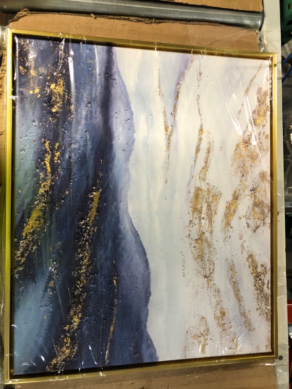 Photo 3 of [Factory Sealed] Framed Canvas Wall Art For Living Room-Blue Mountain Oil Painting For Bedroom- 3 Pieces  24x48inches 