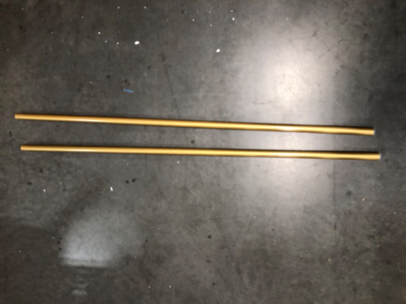 Photo 2 of [For Parts] 2 Pack Gold Curtain Rods for Windows 66 to 144 Inch(5.5-12ft),1 Inch Diameter Heavy Duty Curtain Rods