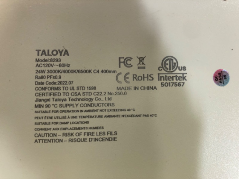 Photo 4 of TALOYA Flush Mount 12 Inch Ceiling Light (Milk White Shell) 20W