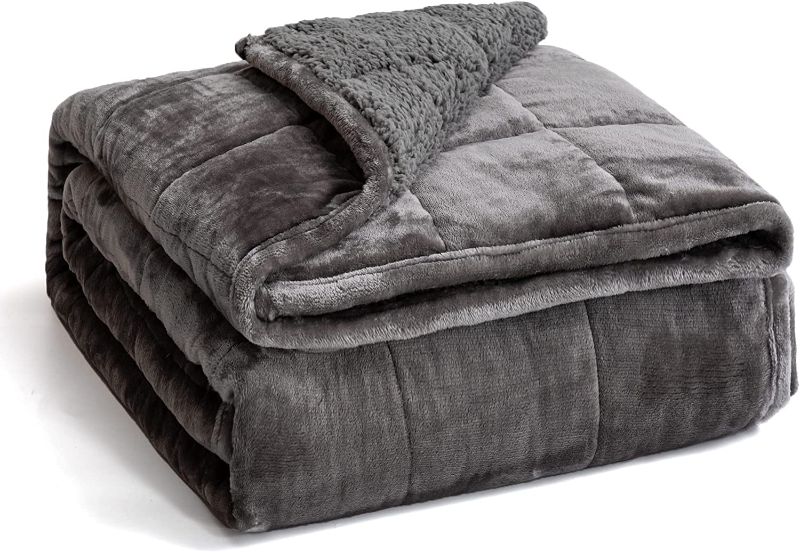 Photo 1 of [See Notes] Pawque Sherpa Fleece Weighted Blanket 15lbs Twin Size 48 x 72 Inches,