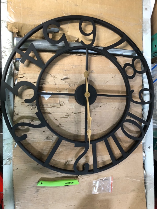 Photo 2 of [Brand New]  BEW 24 Inch Metal Clock, Large Cut-Out 