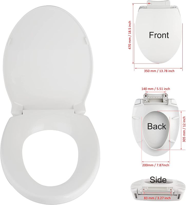 Photo 1 of **HARDWARE IS LOOSE IN BOX**
Heavy Duty Traditional SoftClose Elongated Toilet Seat Compatible with TOTO Toilet Seat Replaceable, Oval, White
