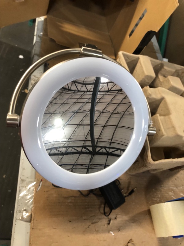 Photo 2 of **PLUG IS SLIGHTLY DAMAGED**
Zadro 12" Round Dimmable LED Makeup Mirror with Lights and Magnification 10X/1X Countertop Makeup Mirror Tabletop