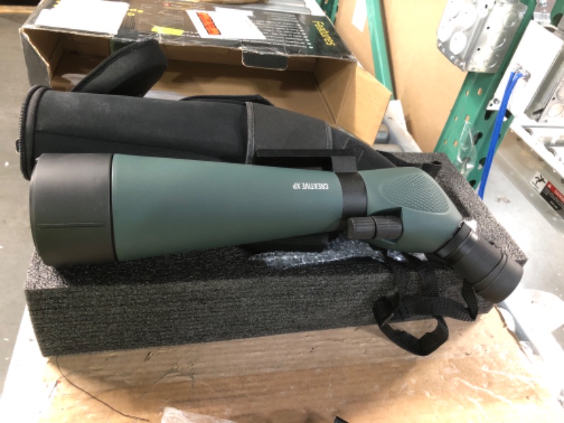 Photo 3 of *GENTLY USED* CREATIVE XP Spotting Scopes, Waterproof Scope w/Tripod & Phone Adapter, Target Shooting & Bird Watching Green HD 20-60x80mm