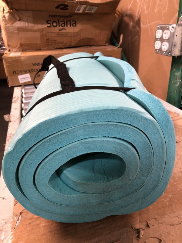 Photo 4 of *USED* Retrospec Solana Yoga Mat 1" and 1/2" Thick with Nylon Strap, Non Slip Blue Ridge