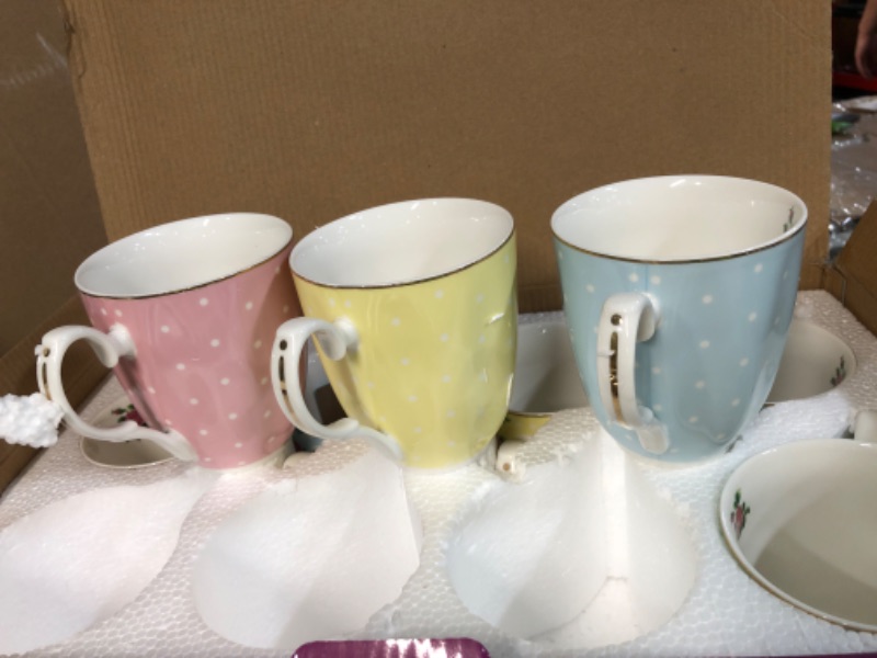 Photo 3 of *APPEARS NEW* BTaT- Royal Coffee Mugs, 12 oz, Set of 8, Floral Mugs