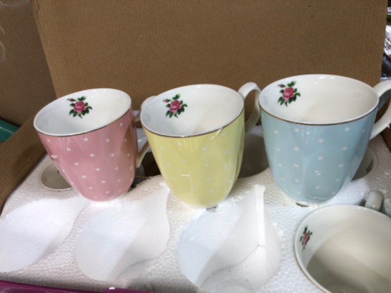 Photo 2 of *APPEARS NEW* BTaT- Royal Coffee Mugs, 12 oz, Set of 8, Floral Mugs