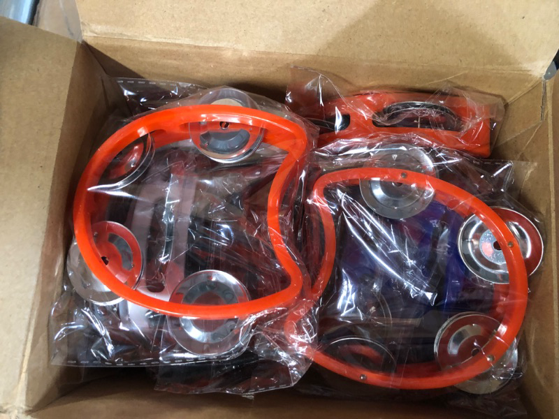 Photo 2 of 14 Plastic Percussion Tambourines Half Moon Tambourine Handheld Tambourine with 4 Jingle Bells (7 Colors)