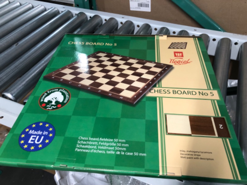 Photo 2 of *SEE NOTES* Wegiel Wooden 18.9 Inch Professional Tournament Chess Board