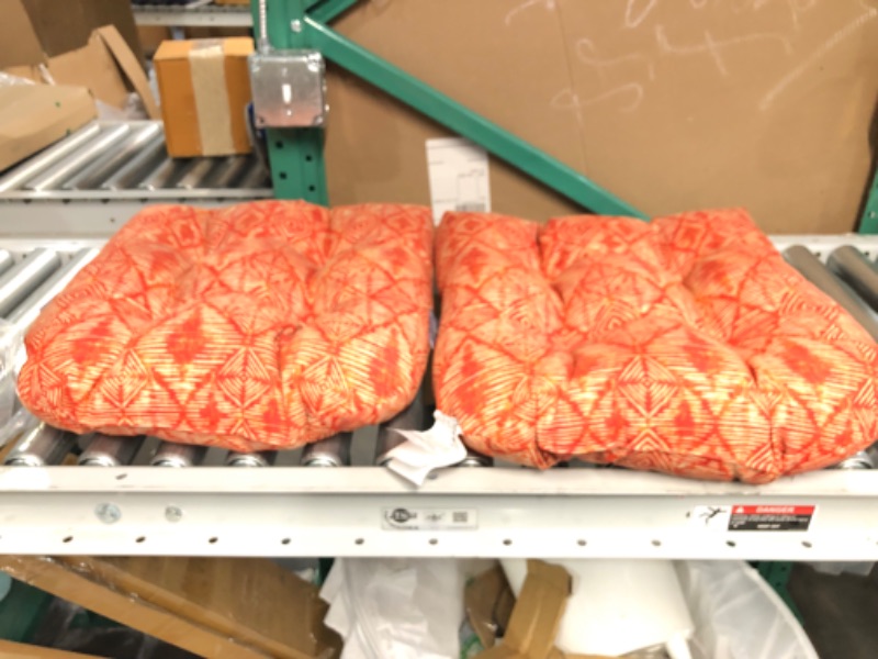 Photo 3 of *IN GOOD CONDITION* Pillow Perfect Nesco Sunset Squared Corners Seat Cushion, Set of 2