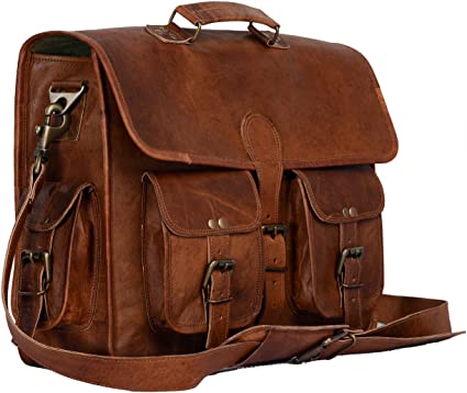 Photo 1 of *SEE NOTES* Komal's Leather briefcase laptop bag messenger satchel, 16 inch