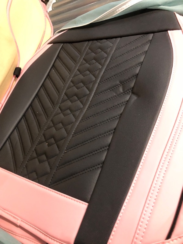 Photo 9 of *SEE NOTES* Automotive Vehicle Cushion Cover for 5 Passenger Cars & SUV Universal Fit, Black and Pink