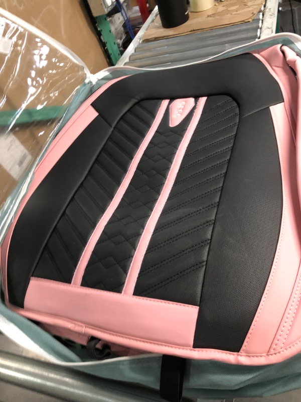 Photo 13 of *SEE NOTES* Automotive Vehicle Cushion Cover for 5 Passenger Cars & SUV Universal Fit, Black and Pink