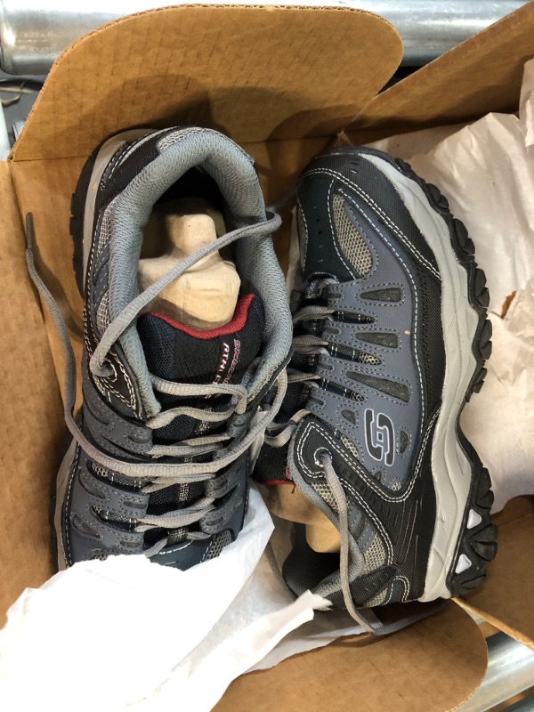 Photo 2 of **USED** 4.4  544
Skechers mens Afterburn Memory Foam Lace-up fashion sneakers, Navy, 10.5 X-Wide US