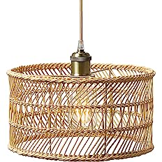 Photo 1 of * DAMAGED * 
HOONEX Rattan Chandelier, Rattan Light Fixtures Ceiling, 12.4" Wicker Pendant Light for Dining Room Bedroom Kitchen Island, Natural