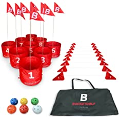 Photo 1 of BucketGolf Game Pro The Ultimate Backyard Golf Game for Family, Adults and Kids - Portable 9 Hole Golf Course Play Outdoor, Lawn, Park, Beach, Yard