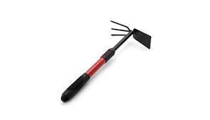 Photo 3 of * DAMAGED * 
Tools Hoe Cultivator Hand Tiller for loosening Soil, Weeding and Digging - Rubber Ergo Grip Handle Rust Proof - Red