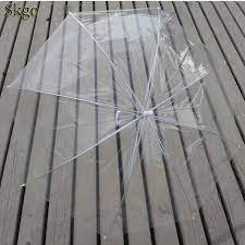 Photo 2 of  Umbrella Wedding Style Stick 35.4 Inch Clear with White Handle