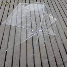 Photo 1 of  Umbrella Wedding Style Stick 35.4 Inch Clear with White Handle
