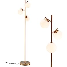 Photo 1 of * USED * 
Tangkula 3-Globe Floor Lamp, Modern Freestanding Lamp with Convenient Foot Switch & 3 E26 Bulb Bases, Sturdy Steel Pole, Tall Standing Light for Living Room, Bedroom, Study, Simple Assembly (Golden)