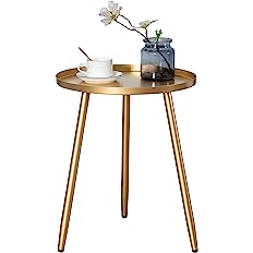 Photo 2 of * USED * 
 Accent Round Metal End Table with 3 Legs, 16.93"(D) x19.49(H), Indoor&Outdoor Tripod Stand Coffee Side Table