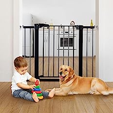 Photo 3 of Babelio Baby Gate for Doorways and Stairs, 26-40 inches Dog/Puppy Gate, Easy Install, Pressure Mounted, No Drilling, fits for Narrow and Wide Doorways, Safety Gate w/Door for Child and Pets White 26-40 Inch (Pack of 1)