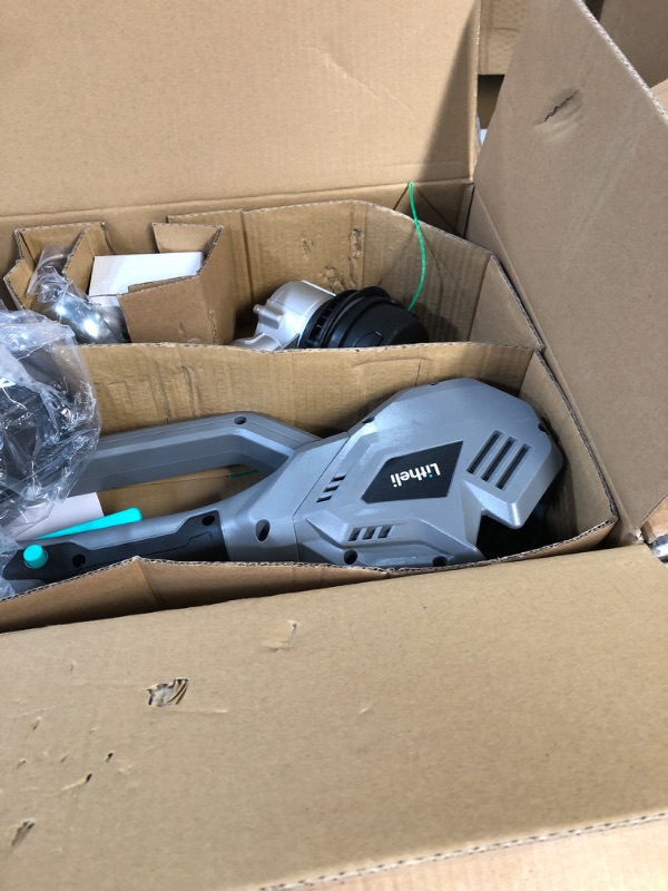 Photo 1 of Litheli 40V Cordless String Trimmer Brushless Motor 14", Battery Powered 2 IN 1 Grass Trimmer and Brush Cutter, 2.0Ah Battery & Charger, Dual Line Bump Feed for Lawn Trimming, Brush Cutting, Lawn Care 40V Brushless
