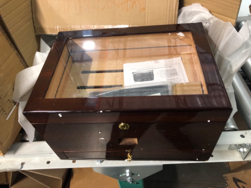 Photo 2 of EWT High Gloss 100CT Cigar Display Humidors with Accessory Drawer and Pickup Tray