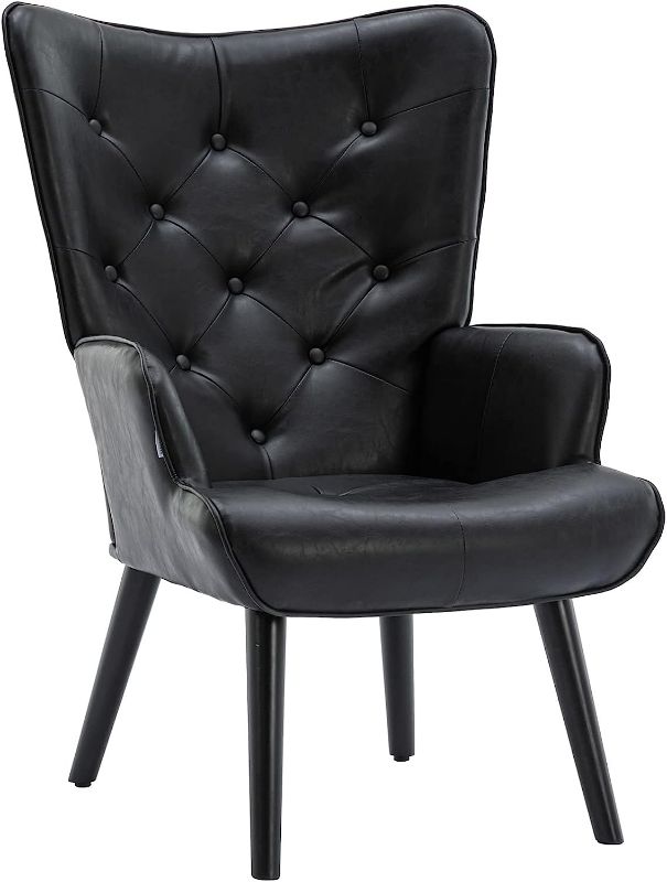 Photo 1 of **PARTS ONLY** Dolonm PU Leather Accent Chair  (Black)
