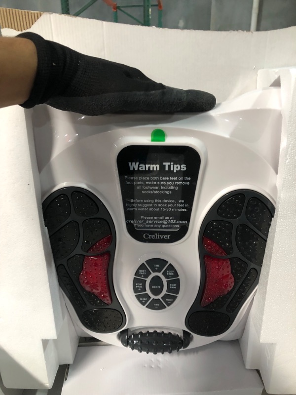 Photo 3 of Foot Stimulator (FSA HSA Eligible) with EMS TENS for Pain Relief and Circulation, Electric Feet Legs Massagers Machine for Neuropathy and Plantar Fasciitis, Nerve Muscle Stimulator with Electrode Pads White