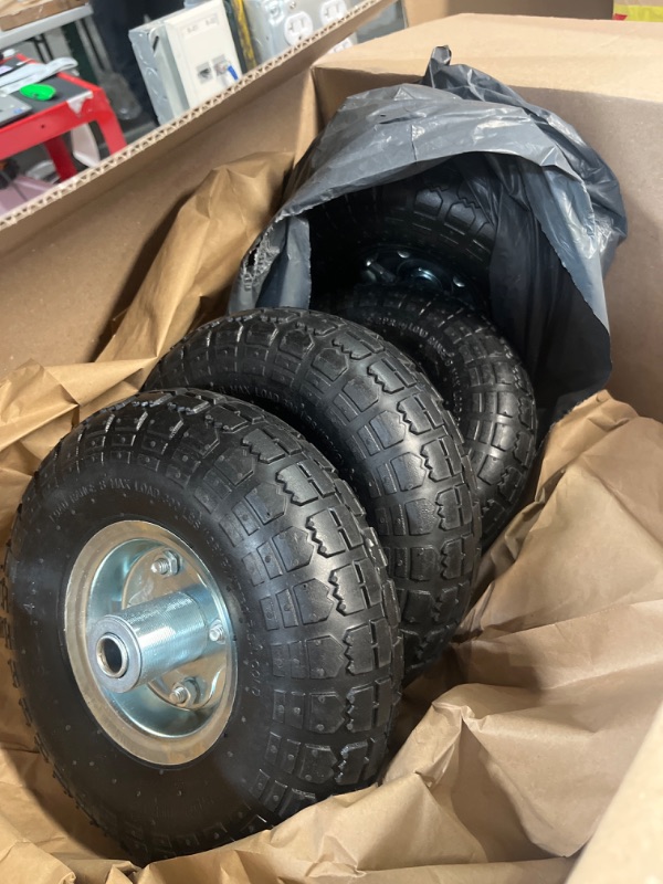 Photo 2 of (4-Pack) AR-PRO 10-Inch Solid Rubber Tires and Wheels