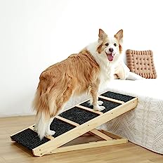 Photo 1 of ENDARK Tall Adjustable Pet Ramp, Folding Portable Wooden Dog Cat Ramp, Non-Slip Paw Traction Surface Dog Step for Car/SUV/Bed/Couch, Adjustable Height from 9.3" to 24"