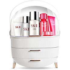 Photo 1 of  Makeup Organizer, Cosmetics Makeup Storage Box Skincare Organizers with Lid and Drawers