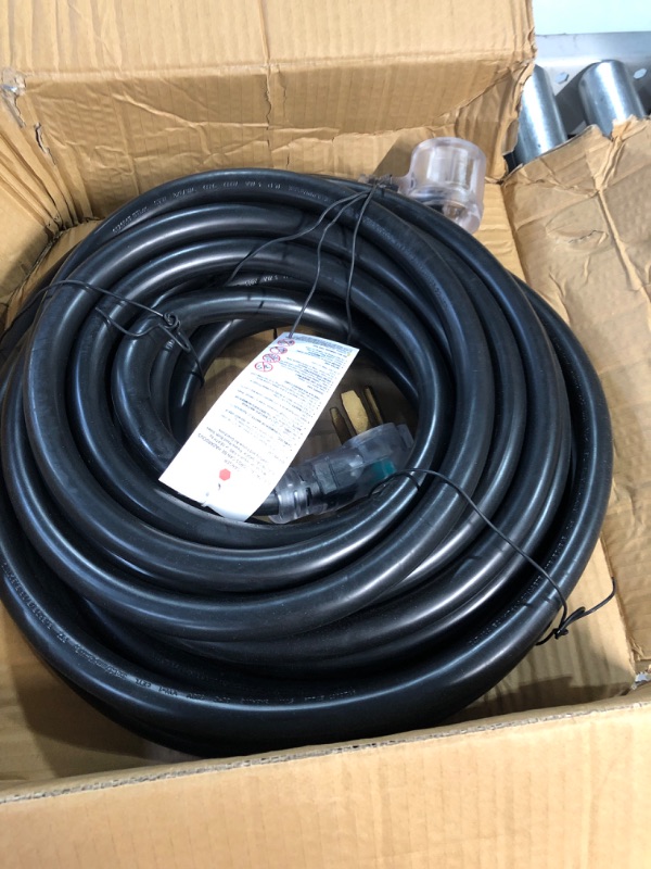 Photo 2 of  Extension Cord, 25ft 250 Volt der Extension Cord with 10 Awg 3 Prong, 50 Amp Power Extension for Welding Machines, NEMA 6-50 Plug, ETL Approved, Black