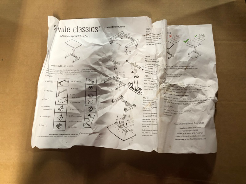 Photo 3 of ***SEE NOTES*** Seville Classics WEB162 Mobile Laptop Computer Desk