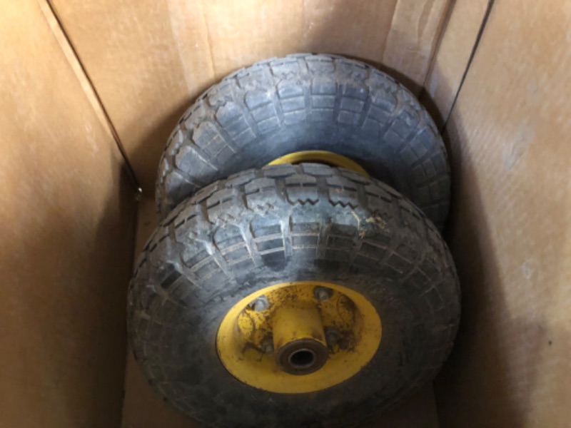 Photo 2 of 4.10/3.50-4 tire and Wheel Flat Free,10" Solid Tire Wheel 2 pack