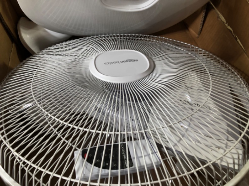 Photo 2 of **WAS UNABLE TO TEST**Amazon Basics Oscillating Dual Blade Standing Pedestal Fan 