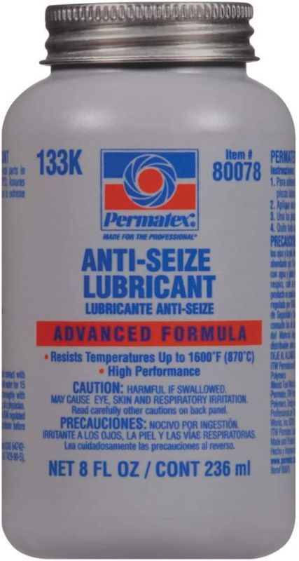 Photo 1 of Permatex 80078 Anti-Seize Lubricant with Brush Top Bottle, 8 oz. Pack of 2 8 oz. Single