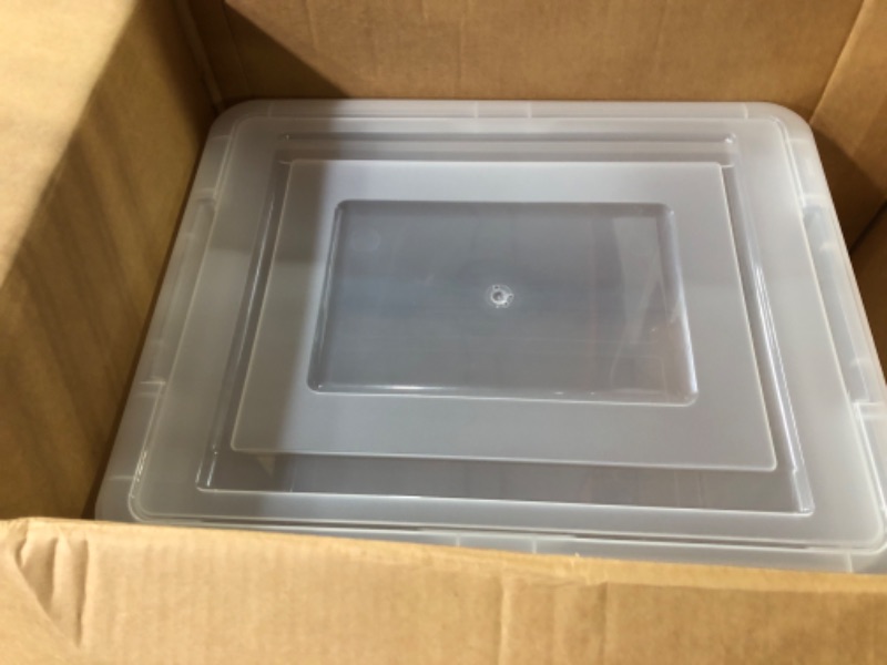 Photo 3 of Lorell Letter/Legal Plastic File Box, Clear