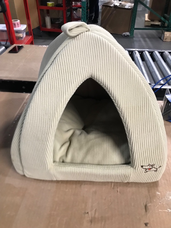 Photo 2 of **USED/SEE NOTES** Pet Tent-Soft Bed for Dog and Cat by Best Pet Supplies - Sand Linen, 16" x 16" x H:14"