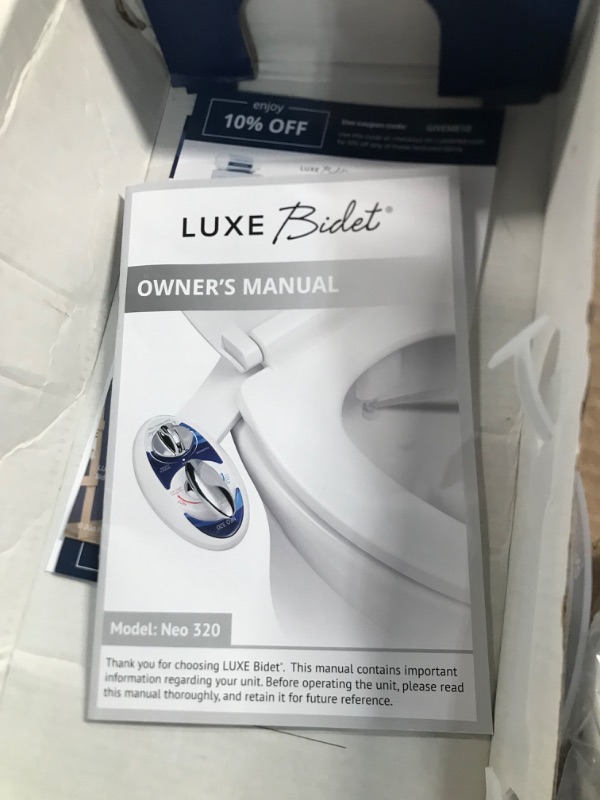 Photo 7 of **USED/PARTS ONLY*** LUXE Bidet NEO 320 - Self Cleaning Dual Nozzle - Hot and Cold Water Non-Electric Bidet Toilet Attachment (Blue)