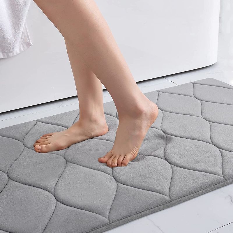 Photo 1 of **SEE NOTES** Memory Foam Bathroom Rugs, Ultra Soft & Non-Slip Bath Mat, Grey