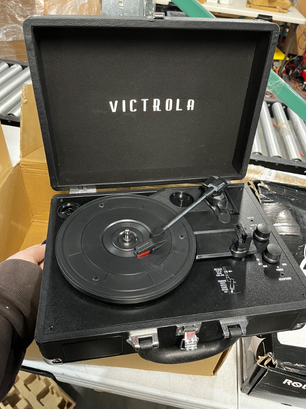 Photo 4 of Victrola Vintage 3-Speed Bluetooth Portable Suitcase Record Player 