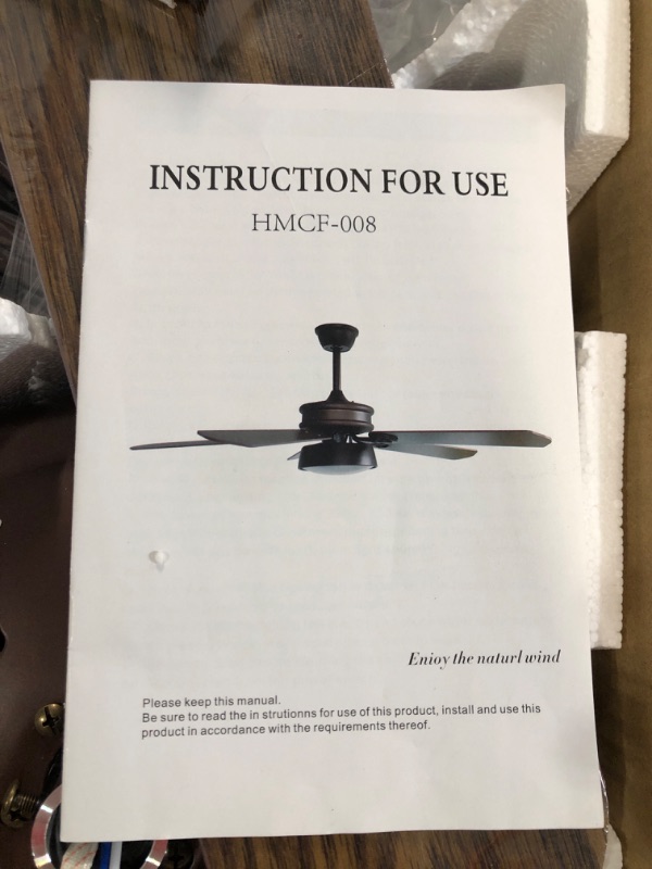 Photo 1 of Ohniyou 52 Inch Ceiling Fan with Lights Remote Control, Outdoor Ceiling Fan Light