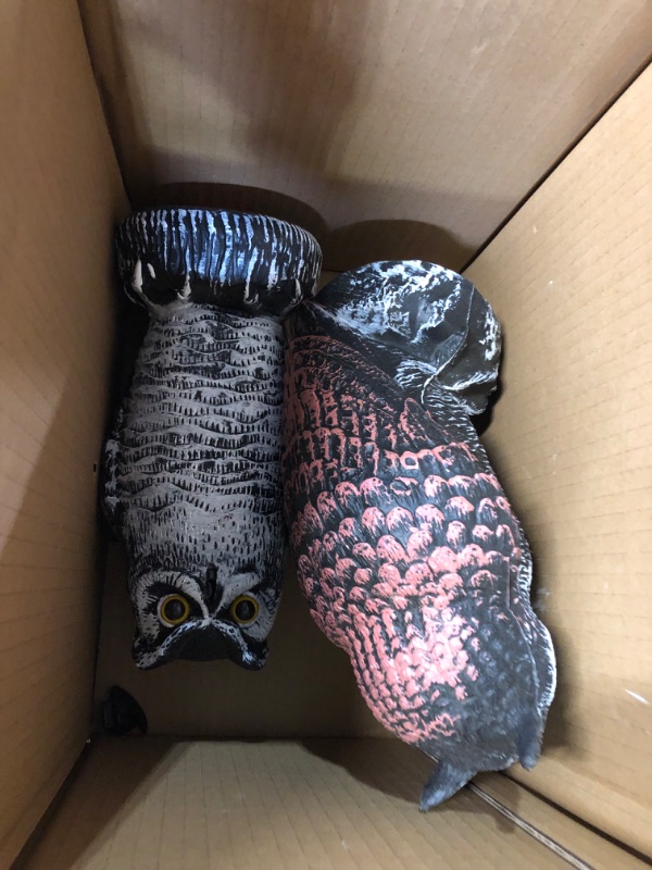 Photo 2 of Hausse 2 Pack Fake Owl Decoy Bird Scarecrow Sculpture