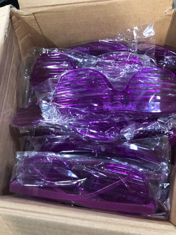 Photo 3 of 120 Pack LED Glasses Light Up Party Sunglasses Glow in The Dark LED Shutter Shades Glasses RED AND PURPLE