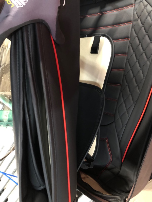 Photo 4 of *Used/Dirty* Aierxuan Car Seat Covers Full Set Compatible with Toyota Tundra Custom Fit 2008-2023 Crewmax Double Cab, with Split Bench 40/60(Black-Red)